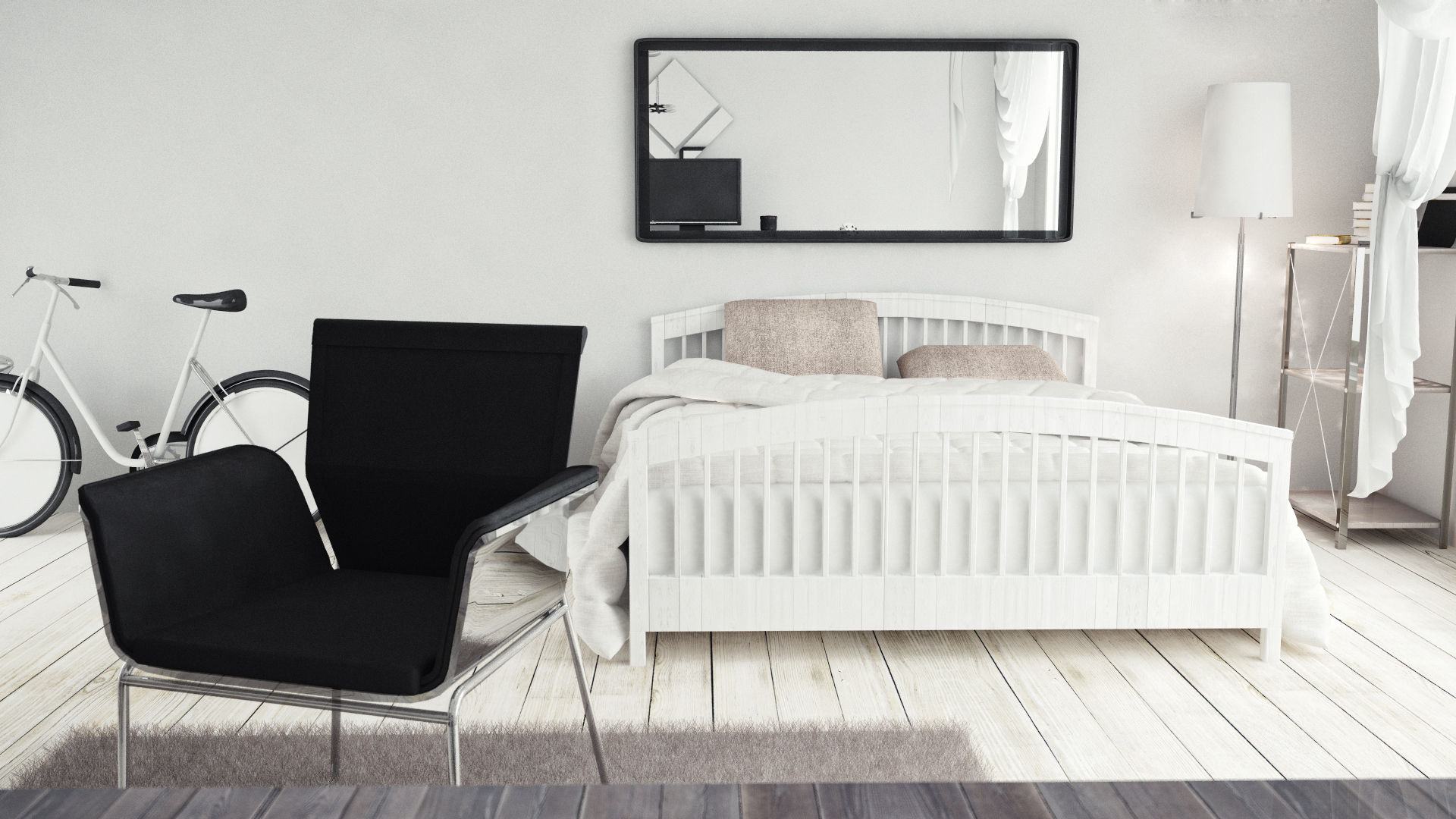 The White Room, V Multimedia V Multimedia Dormitorios minimalistas