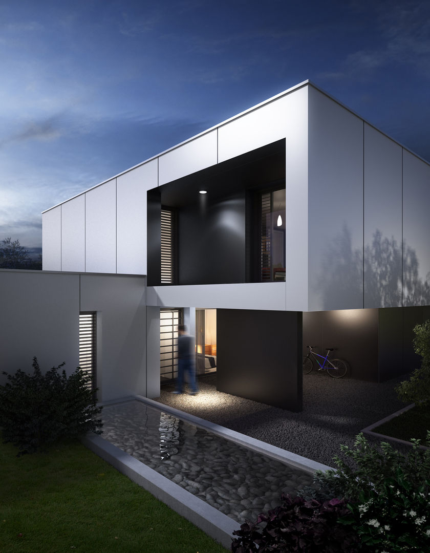 maison noire et blanche, ad architecture ad architecture Modern houses