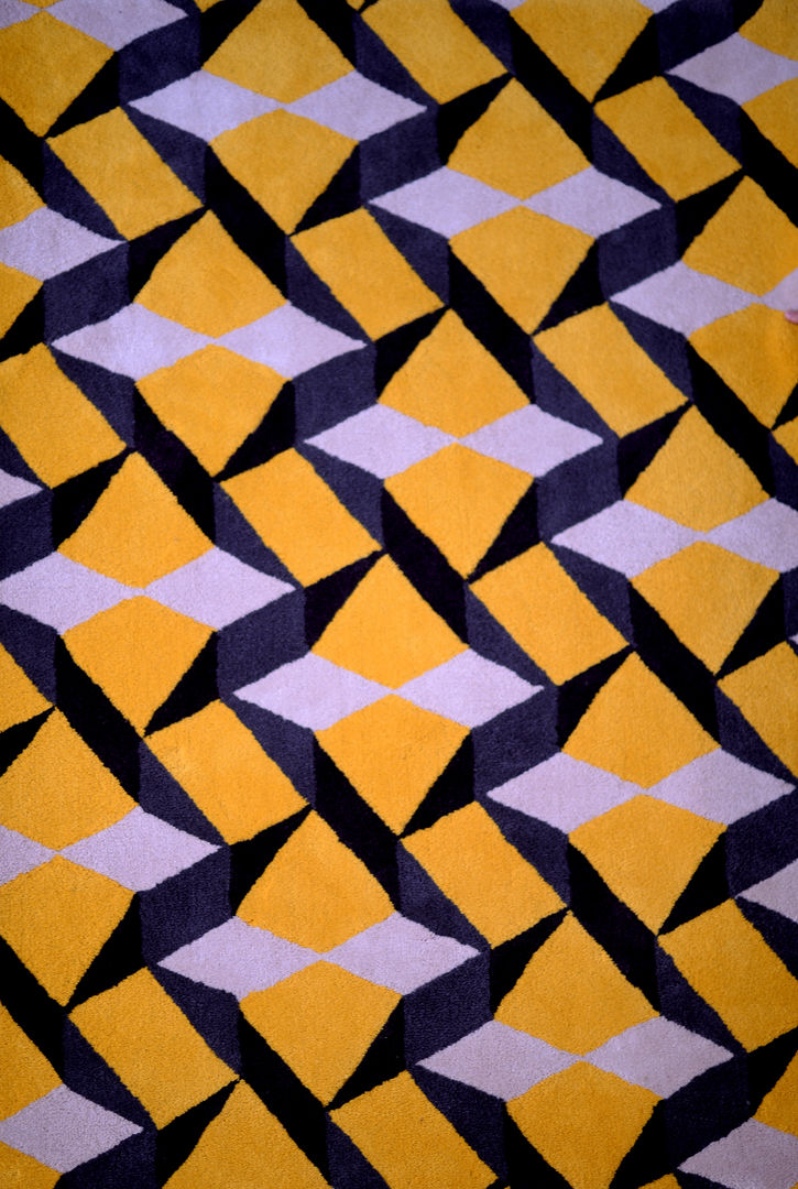 ​Tiles | alfombra gráfica homify Pisos Lana Naranja Alfombras
