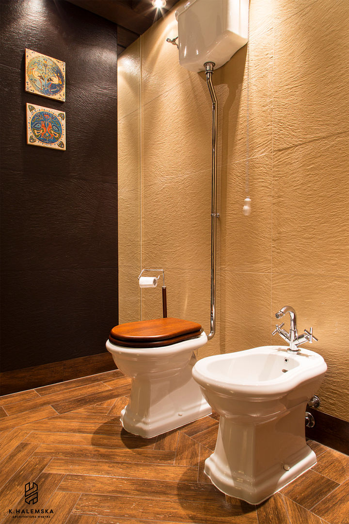 Projekt 48 _ łazienka na parterze, k.halemska k.halemska Country style bathroom