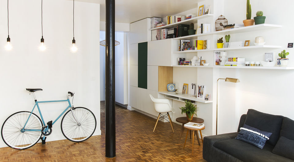 LOFT PARIS 11, slashdesign slashdesign ห้องนั่งเล่น