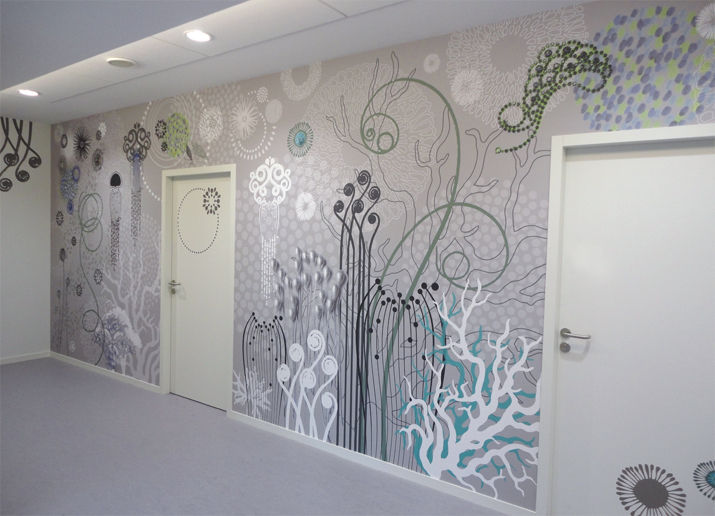 Design mural monumental, Sophie Briand, designer Sophie Briand, designer กำแพง