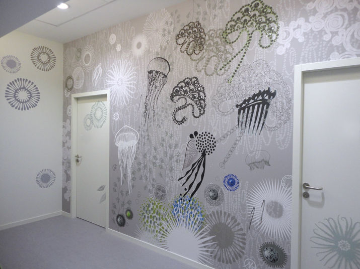 Design mural monumental, Sophie Briand, designer Sophie Briand, designer Стены и пол в эклектичном стиле