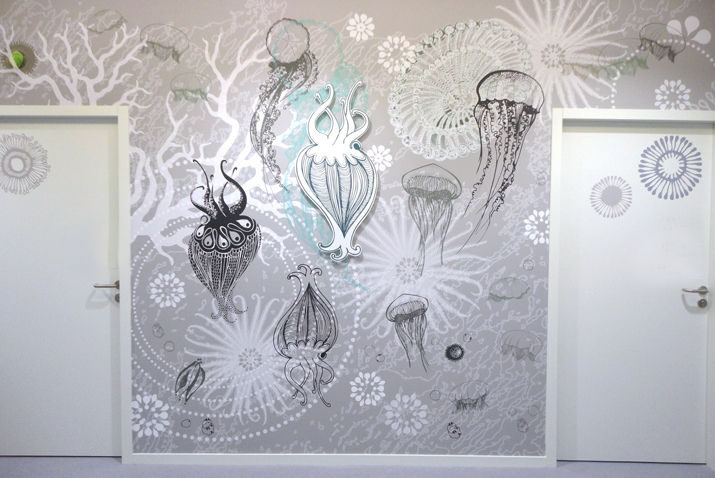 Design mural monumental, Sophie Briand, designer Sophie Briand, designer Pareti & Pavimenti eclettiche