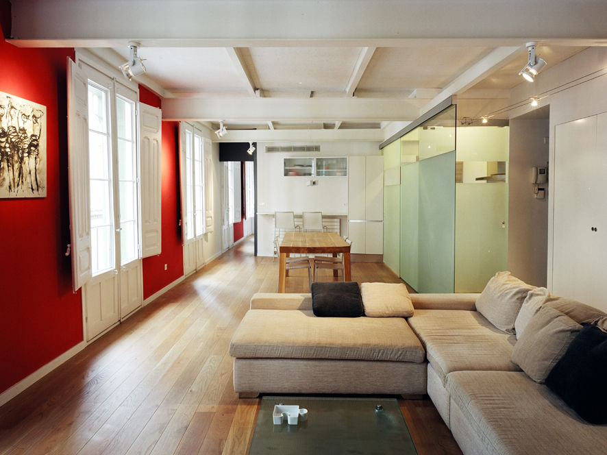 Apartamento LB, MAGEN ARQUITECTOS MAGEN ARQUITECTOS Nowoczesny salon