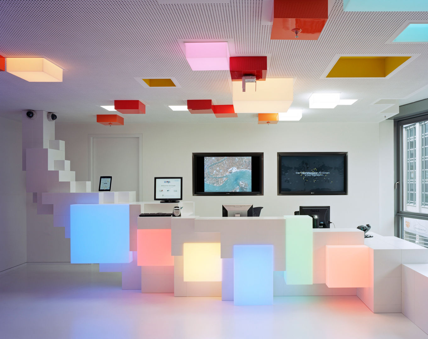 Google Foyer, team licht team licht Bedrijfsruimten Kantoorgebouwen