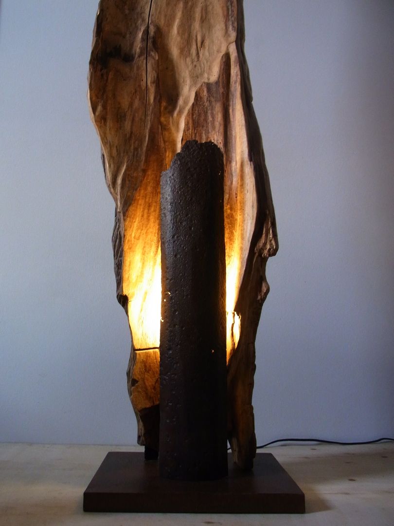 Lampe aus Holz und Stahl - Unikat, bernd kohl - objekte in holz und stahl bernd kohl - objekte in holz und stahl Modern living room Lighting