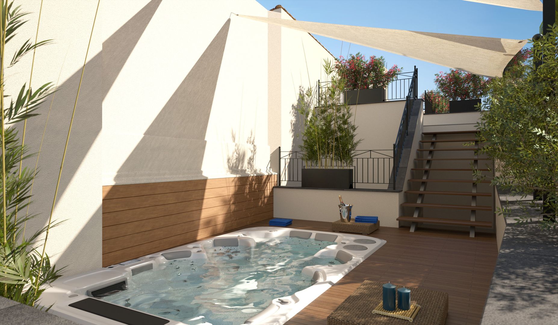 Proyecto 3D Realistic-design Balcones y terrazas modernos