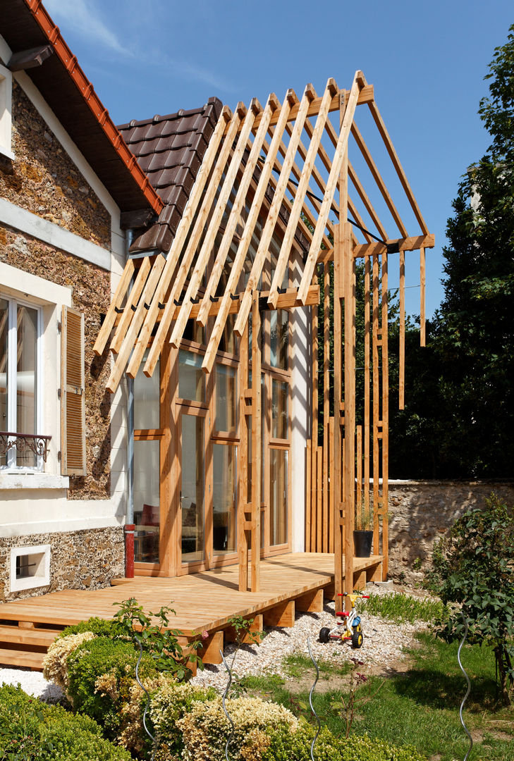 EXTENSION MAISON P, atelier eem atelier eem Rustic style houses