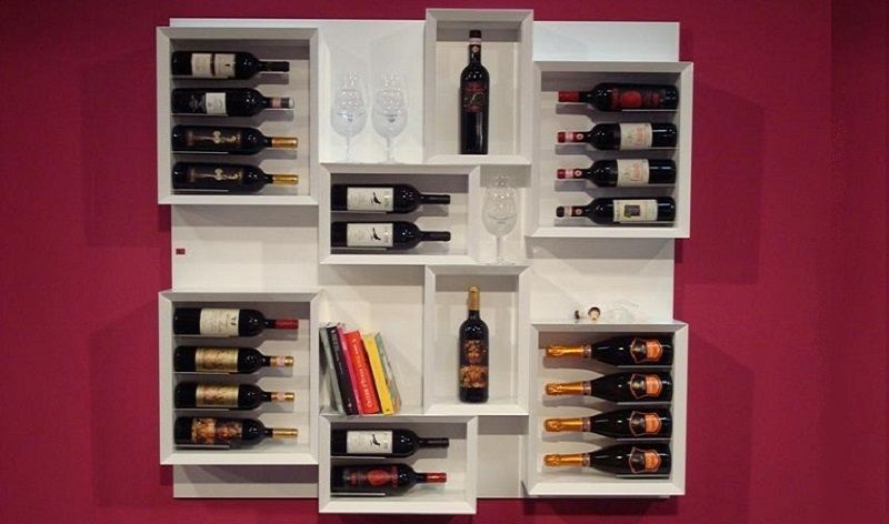 Modern design wine rack Esigo 5 Esigo SRL 餐廳 木頭 Wood effect 酒架