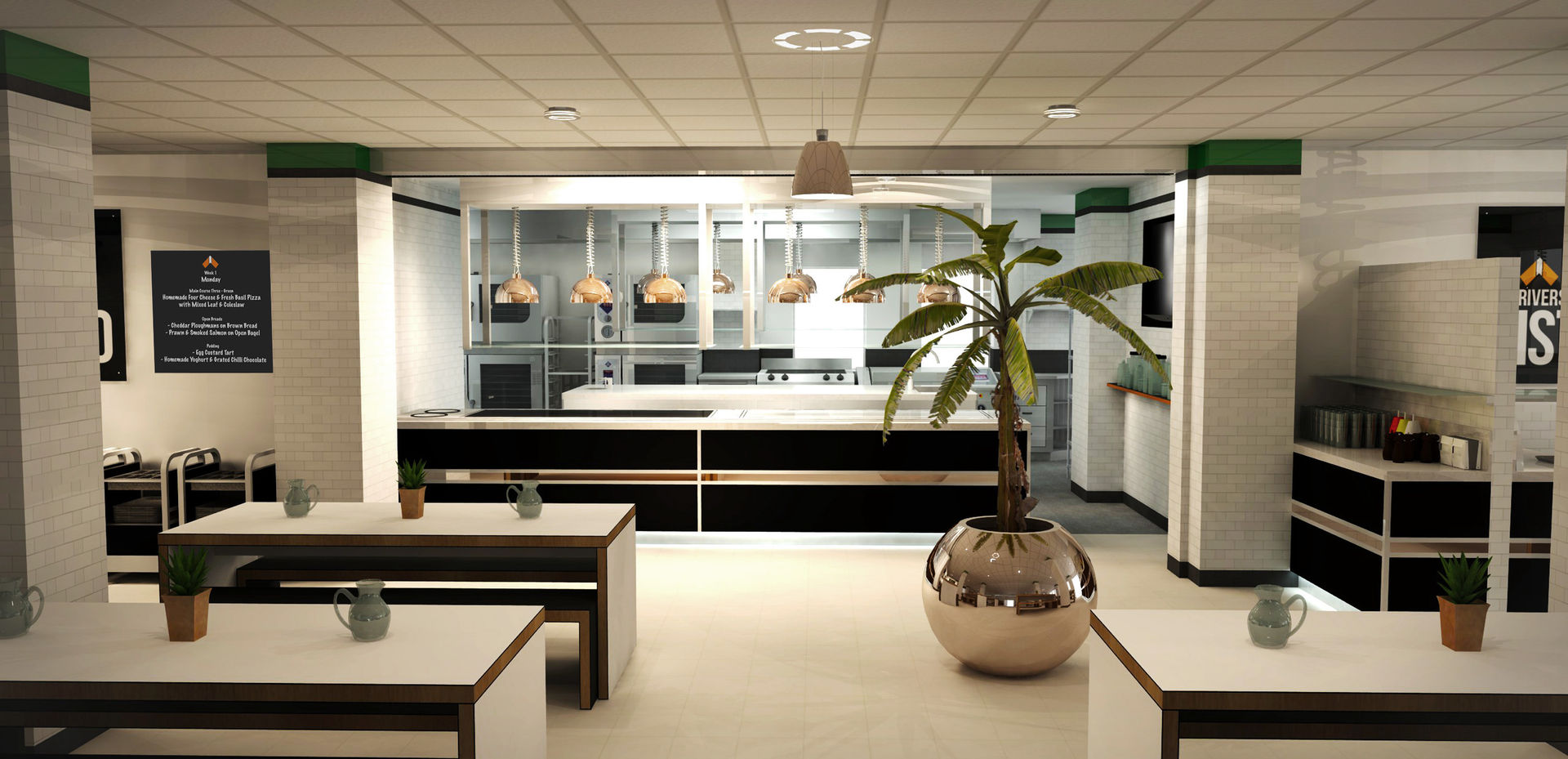 School Bistro homify 現代廚房設計點子、靈感&圖片 照明