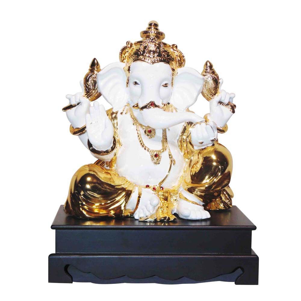 Jeweled Ganesha Statue/ Indian Hindu God Occasion Gifts / No Fear Gesture/ Polystone Sculpture/ Religious Idols Online/ Home Decor Figurine, M4design M4design غرف اخرى منحوتات