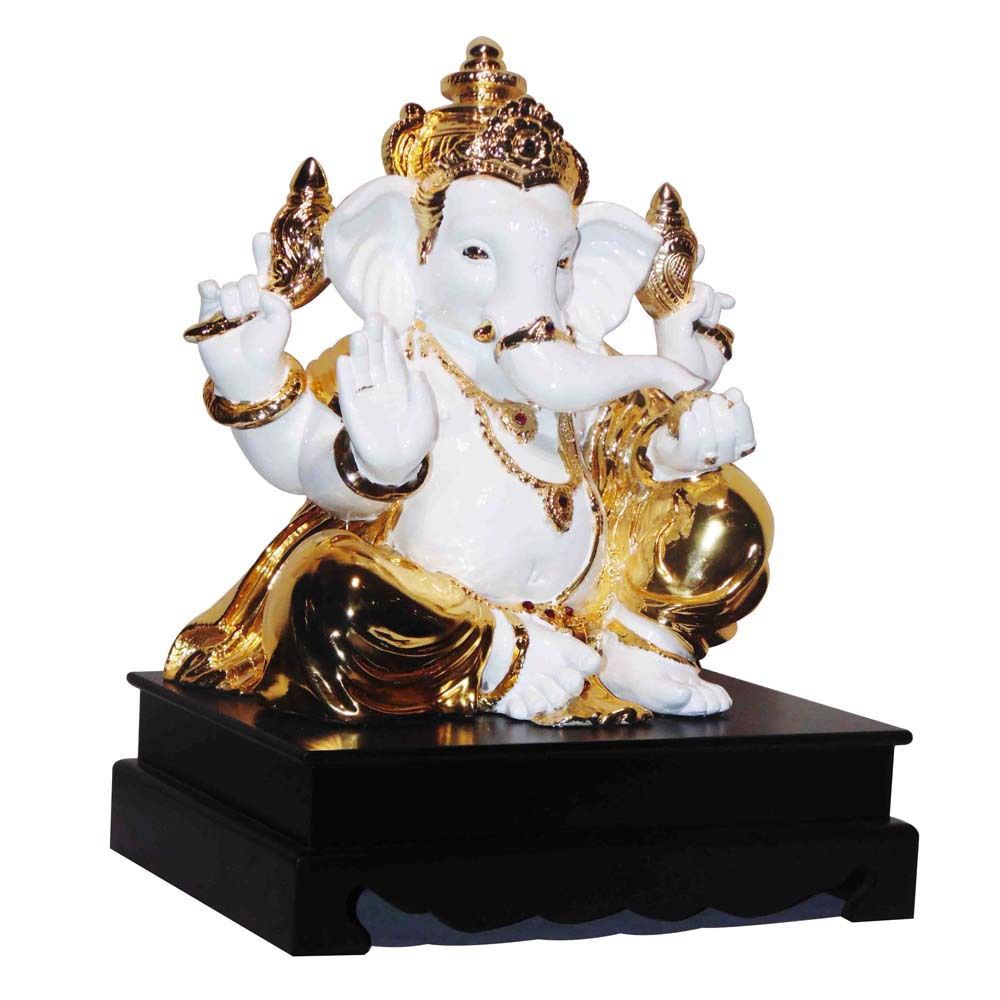 Jeweled Ganesha Statue/ Indian Hindu God Occasion Gifts / No Fear Gesture/ Polystone Sculpture/ Religious Idols Online/ Home Decor Figurine, M4design M4design Więcej pomieszczeń Rzeźby