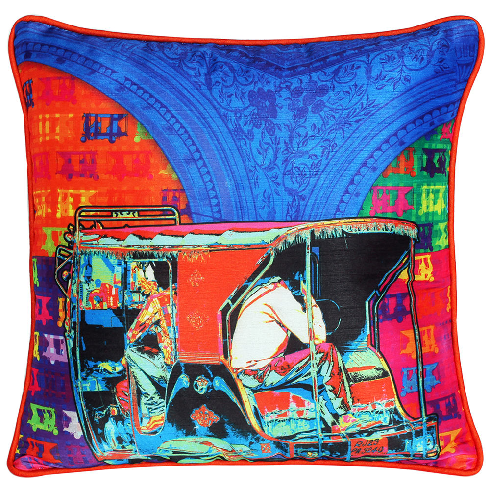 Funky Taxi Poli Dupion Cushion Cover homify Asian style living room Accessories & decoration