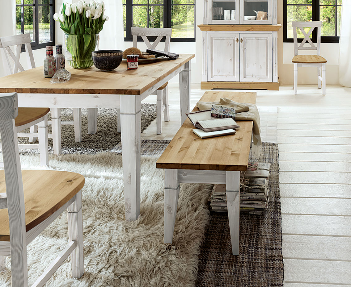 homify Rustic style dining room Chairs & benches