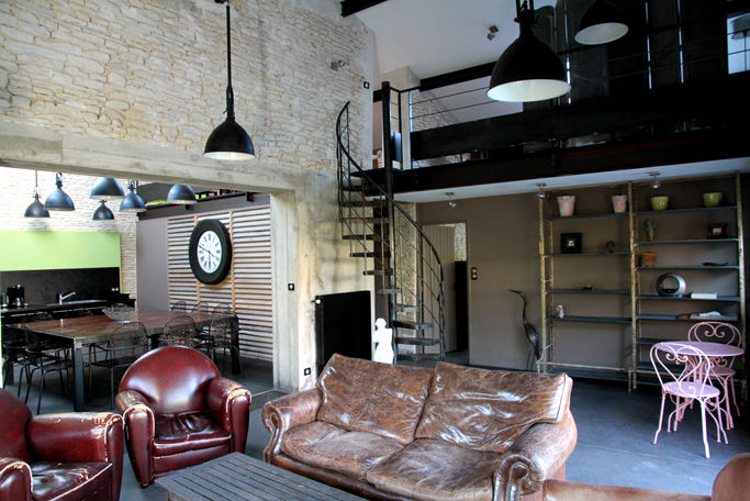 Living room Alizé Chauvet Architecte - Designer intérieur Casas industriales