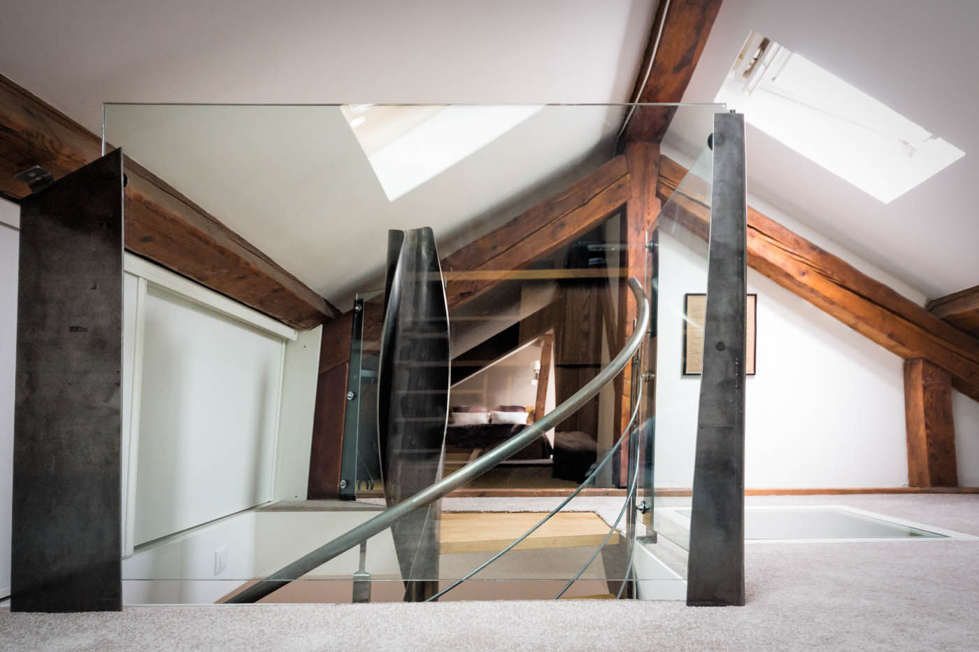 Escalier PH, Atelier MaDe Atelier MaDe Eklektyczny korytarz, przedpokój i schody