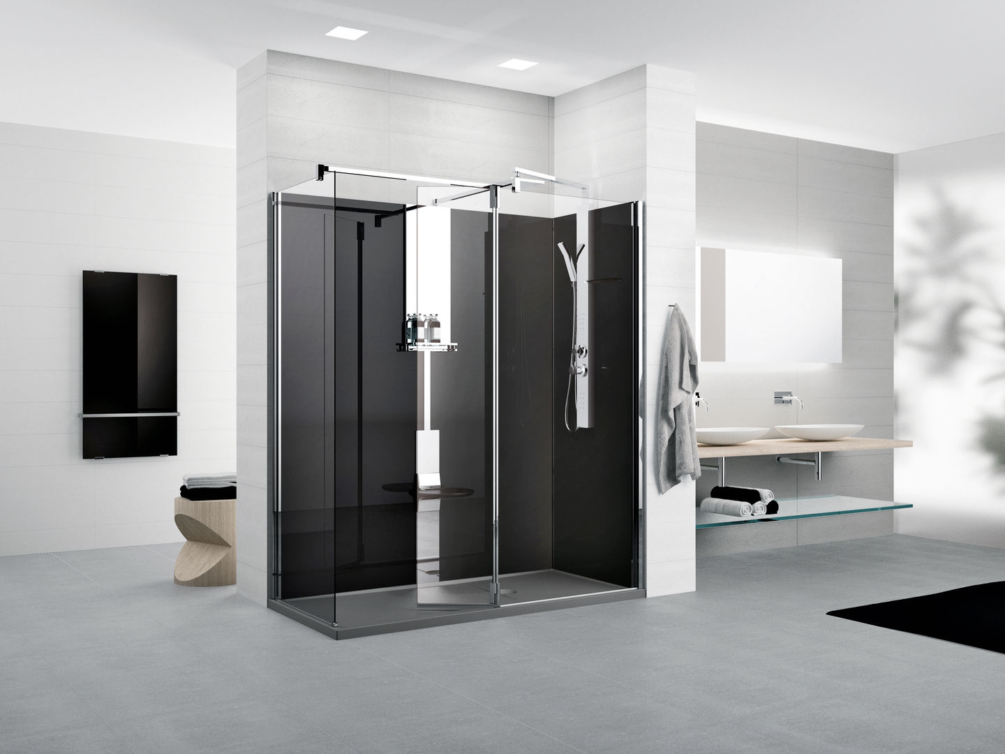 Een bad vervangen door een douche, Novellini Novellini Modern bathroom Bathtubs & showers