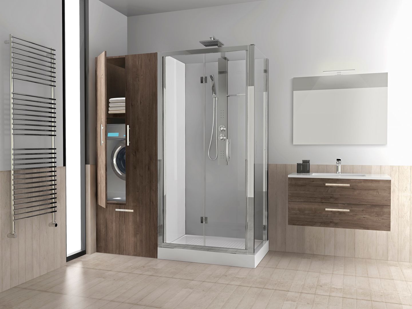 Een bad vervangen door een douche, Novellini Novellini Modern bathroom Bathtubs & showers