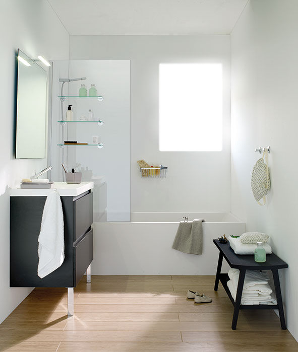 Mueble Antracita con lavabo de resina con dos cajones 100cm x 45cm de profundidad x 69cm altura. Sánchez Plá Baños modernos