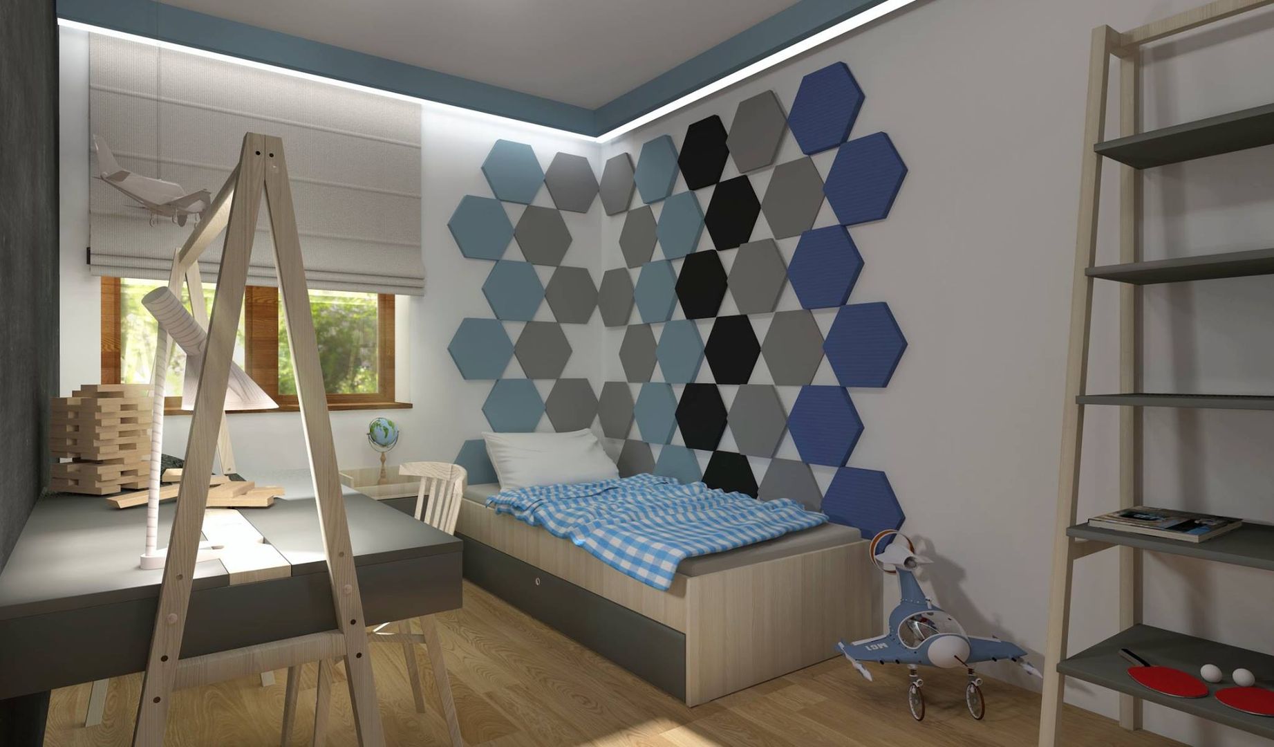 Hexa w projekcie Moniki Jankowskiej, FLUFFO FLUFFO Modern walls & floors