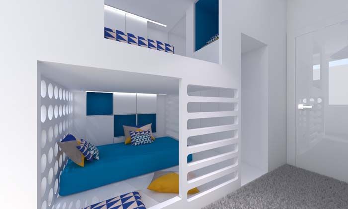 Mieszkanie 2+2, 68m2, A+A A+A Quarto infantil moderno