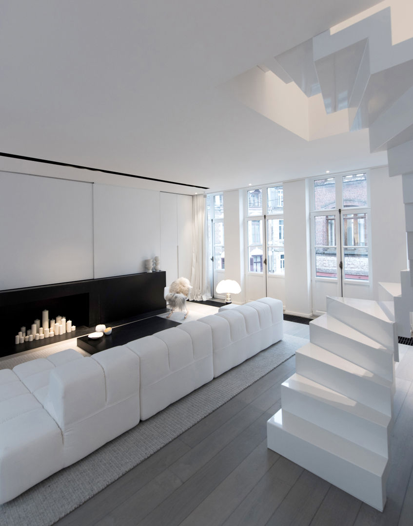 Habitation Privée Vieux-Lille, mayelle architecture intérieur design mayelle architecture intérieur design غرفة المعيشة