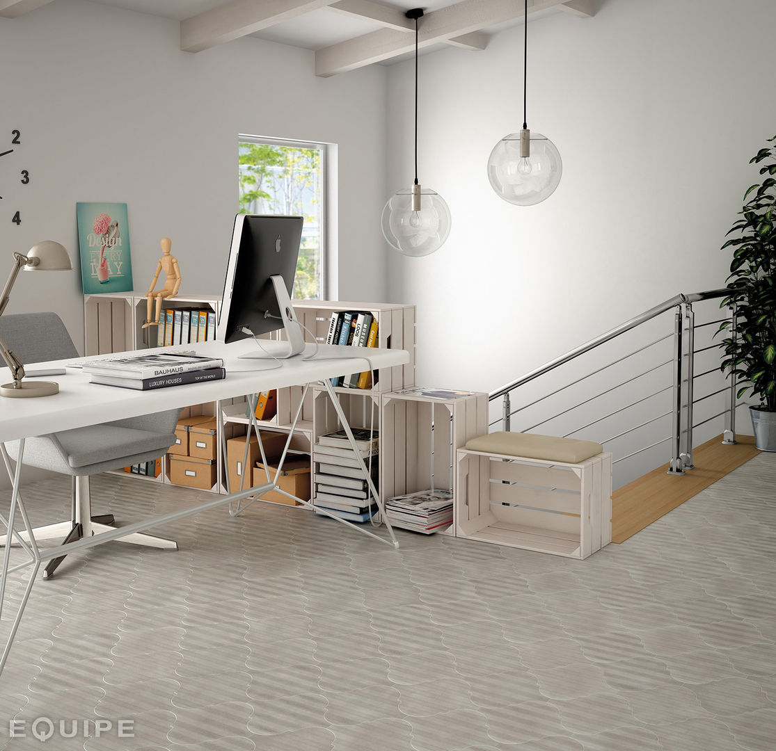 Curvytile Factory Trace Grey 26,5x26,5 homify Oficinas de estilo escandinavo