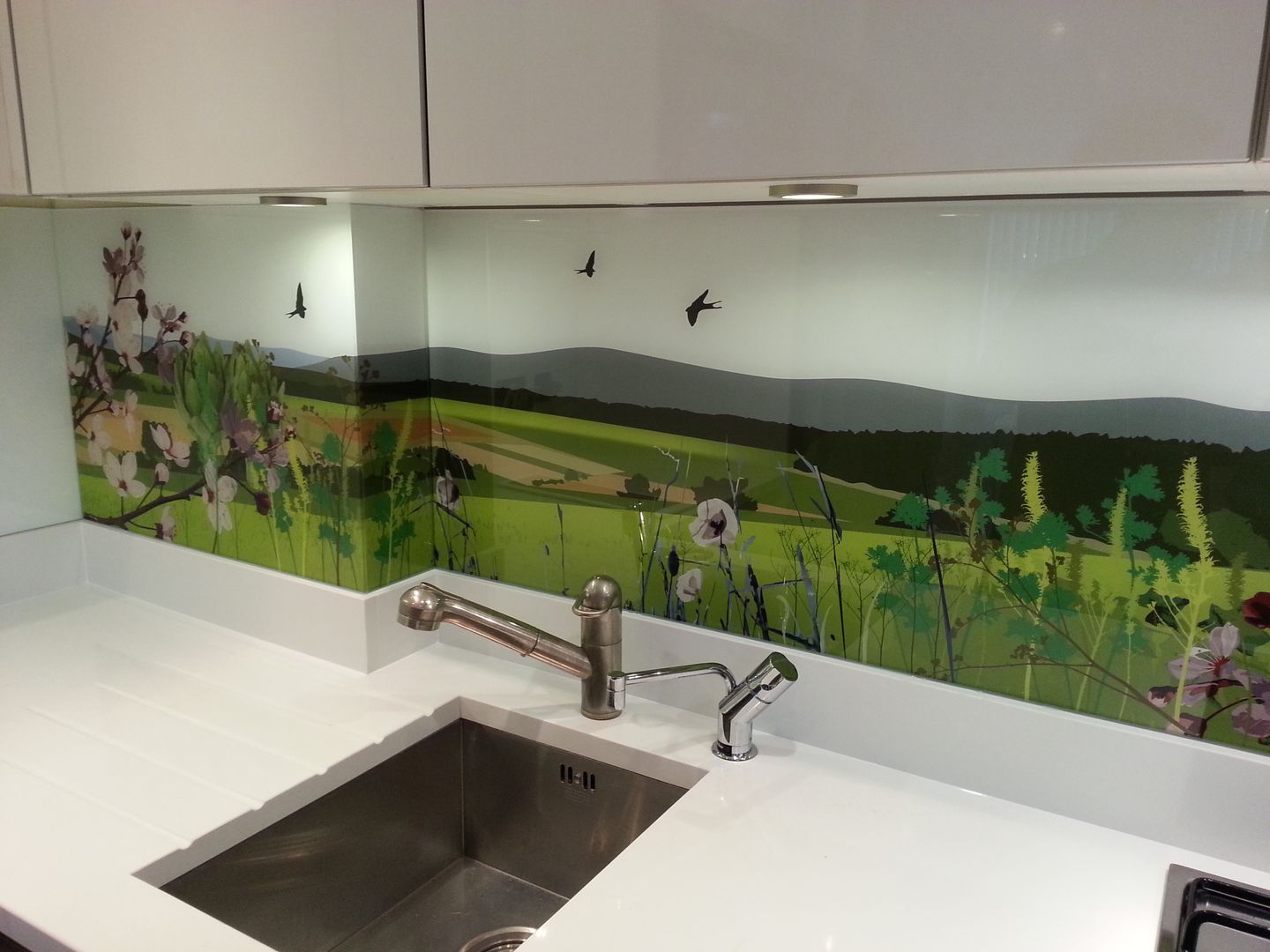 Glartique bespoke art splash back Glartique Ltd مطبخ