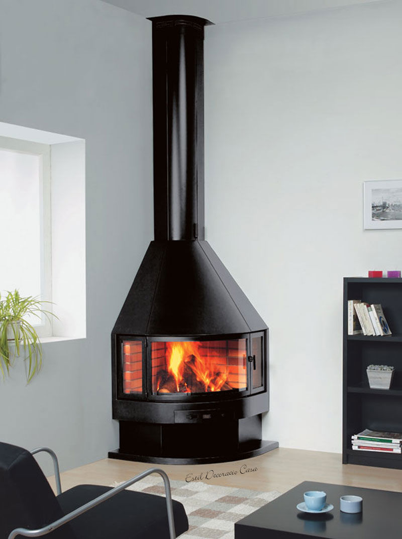 CHEMINEE D'ANGLE ALEXANDRA, insert insert Living room Fireplaces & accessories