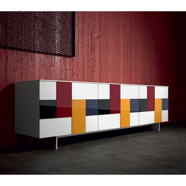 'Glass' mosaic door sideboard by Dall'Agnese homify ห้องทานข้าว ตู้เก็บของ