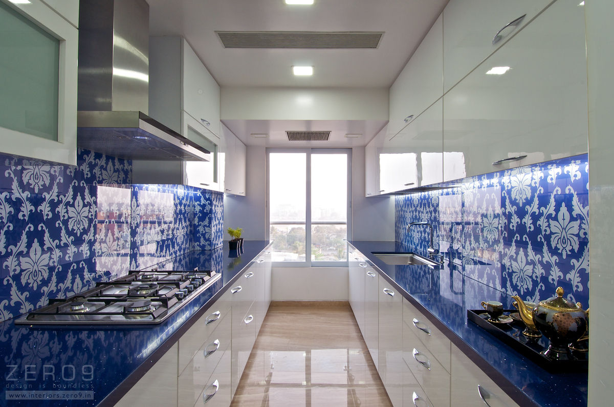 the blue kitchen ZERO9 Modern style kitchen