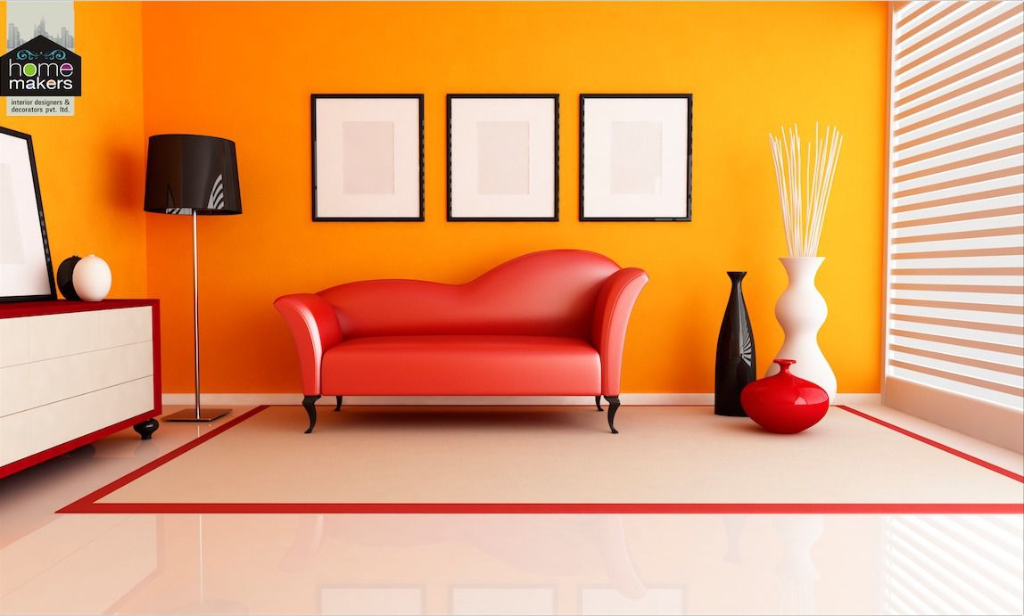 Orange Living Room homify Modern living room