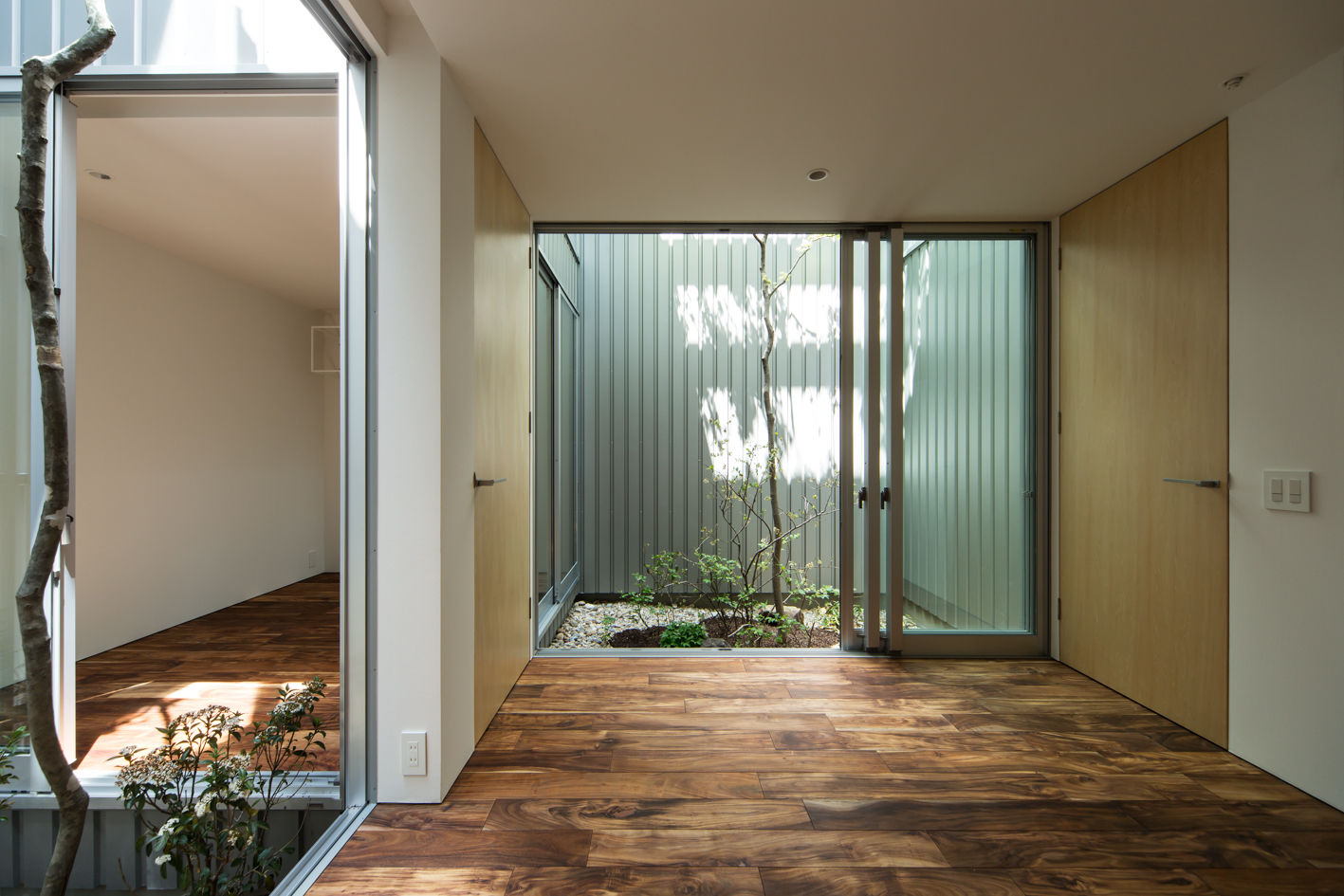 鳳の家 House in Otori, arbol arbol Salas multimedia modernas