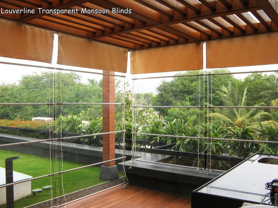 Weather Blinds, Transparent Monsoon Blinds, Louverline Blinds Louverline Blinds