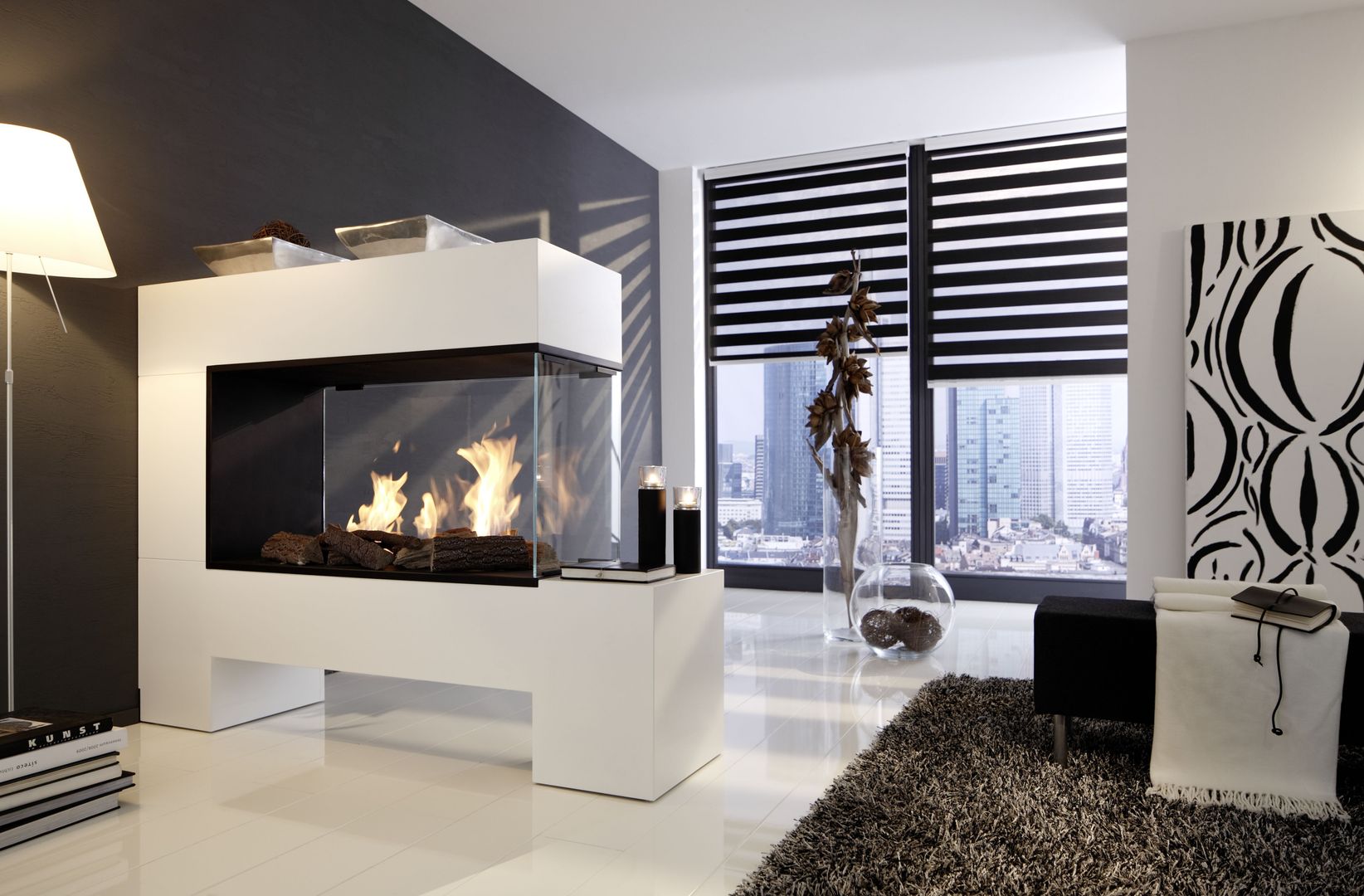 Raumteiler Kamine ASPECT - Serie, Kamin-Design GmbH & Co KG Kamin-Design GmbH & Co KG ห้องนั่งเล่น เตาผิงและของตกแต่ง