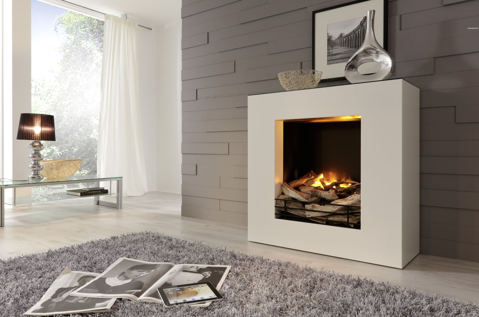 Moderne Kamine - Elektrokamine + Ethanolkamine, Kamin-Design GmbH & Co KG Kamin-Design GmbH & Co KG غرفة المعيشة MDF Fireplaces & accessories