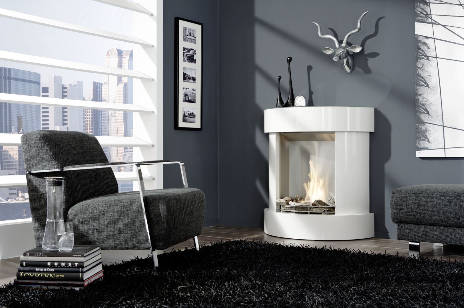 Moderne Kamine - Elektrokamine + Ethanolkamine, Kamin-Design GmbH & Co KG Kamin-Design GmbH & Co KG Modern living room MDF Fireplaces & accessories