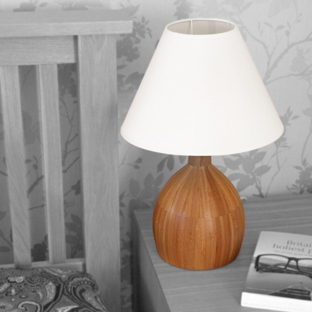 Bamboo Table Lamp Woodquail Asyatik Yatak Odası Işıklandırma