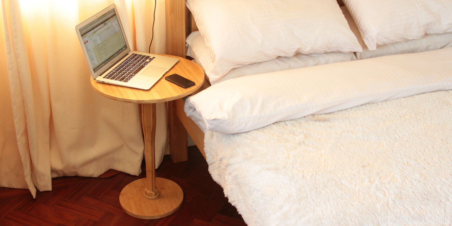 Safe Bedside Table Woodquail Camera da letto in stile asiatico Comodini