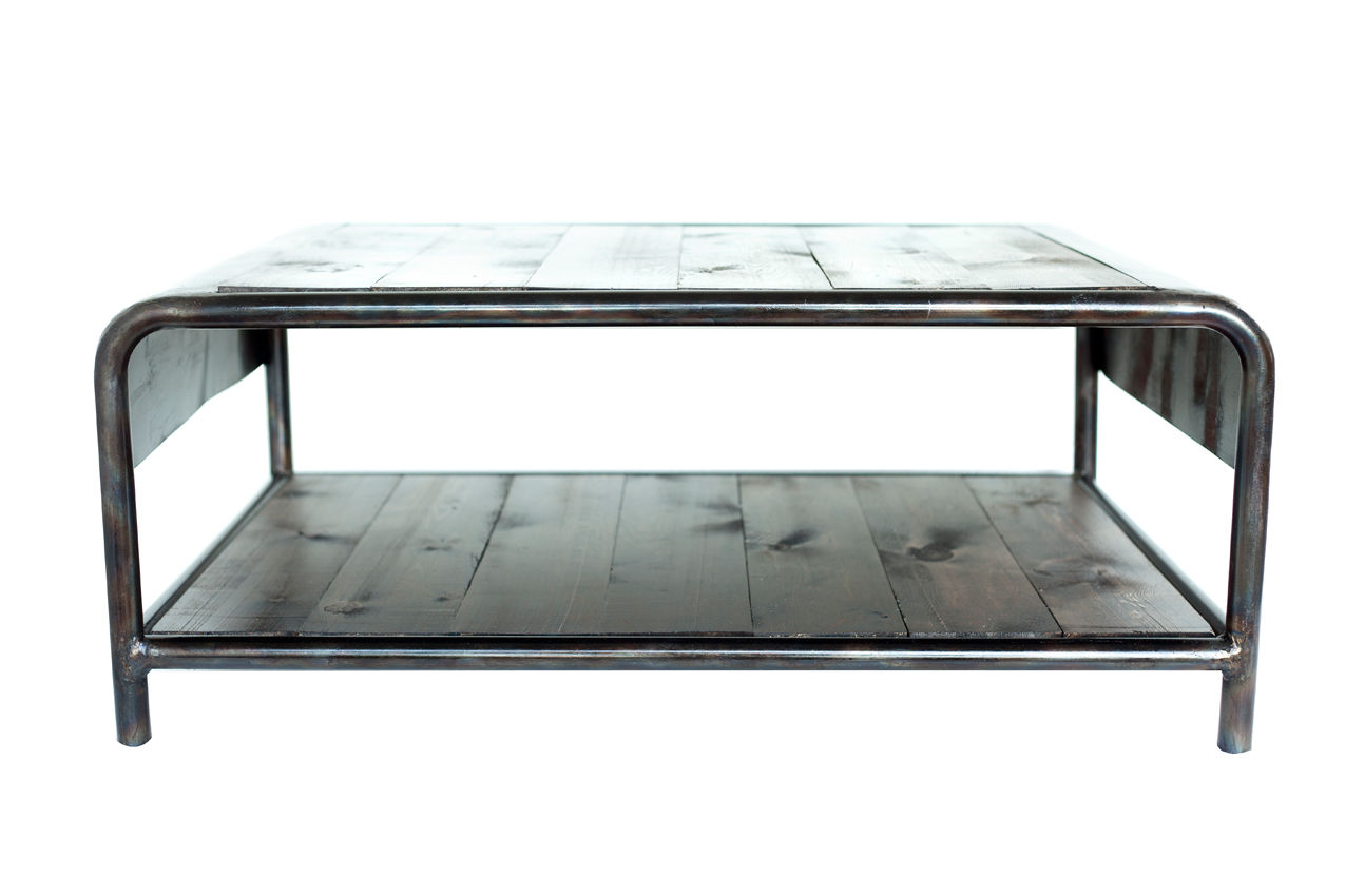 Mesa envejecida de madera y hierro (100 x 70 x 40 cm), Héctor Nevado Héctor Nevado Industrial style dining room Tables