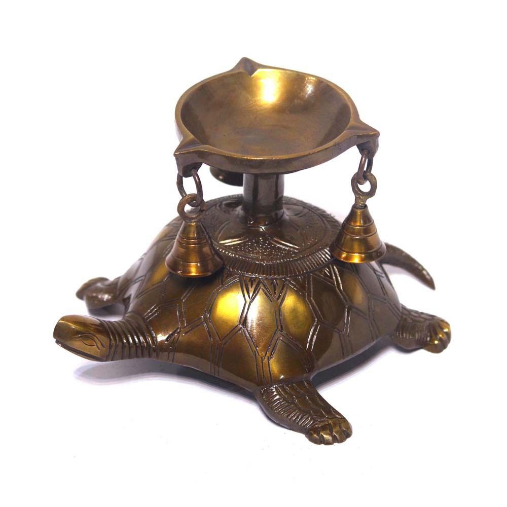 Antique Brass Turtle Oil Lamp M4design Other spaces Sculptures
