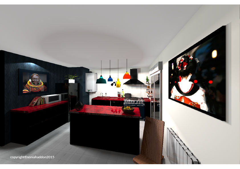 Aménagement d'un appartement de 70m2 en Isère, Sonia HADDON Interior Designer Sonia HADDON Interior Designer مطبخ