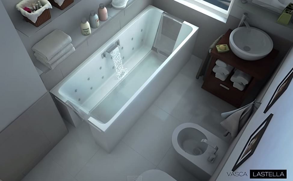 Vasca da bagno reversibilmente estendibile, Studio di architettura Lastella Studio di architettura Lastella Modern bathroom Bathtubs & showers