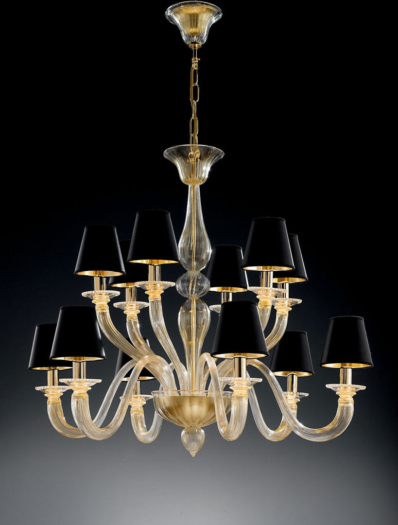 Chandelier with Lampshades Vetrilamp Vetrilamp غرف اخرى قطع فنية آخرى