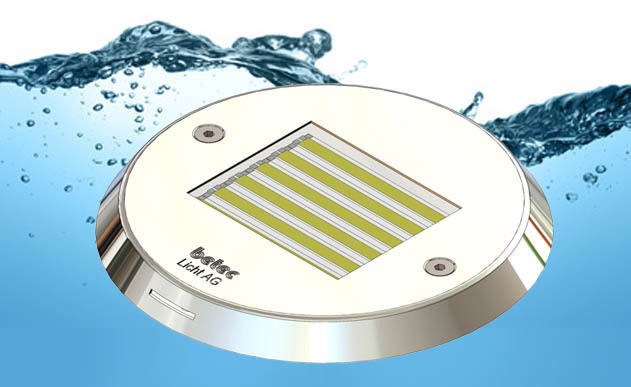 Disque Poolstrahler mit Power LED, betec Leuchten Manufactur betec Leuchten Manufactur 미니멀리스트 수영장 수영장