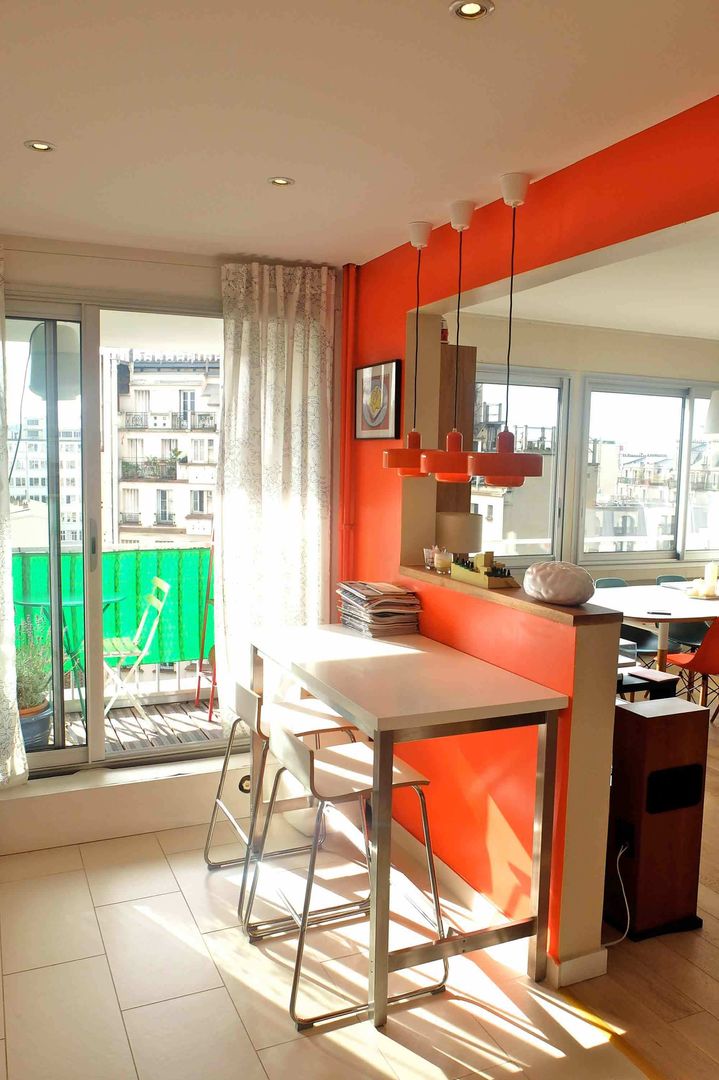 Appartement contemporain - 75010, Espaces à Rêver Espaces à Rêver Ruang Keluarga Modern