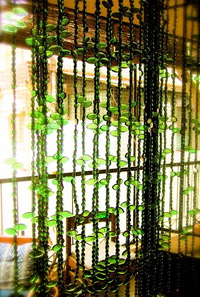 Topaz Leaf Bead Curtain, Memories of a Butterfly: Bead Curtains & Room Dividers Memories of a Butterfly: Bead Curtains & Room Dividers Other spaces Other artistic objects