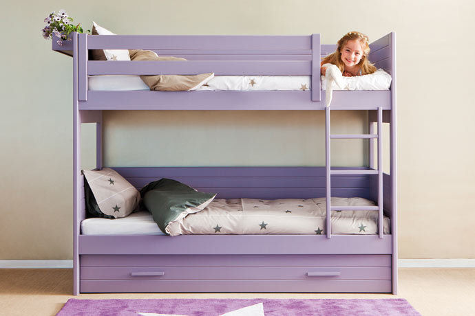 Litera con cama nido para habitaciones pequeñas Sofás Camas Cruces Habitaciones para niñas