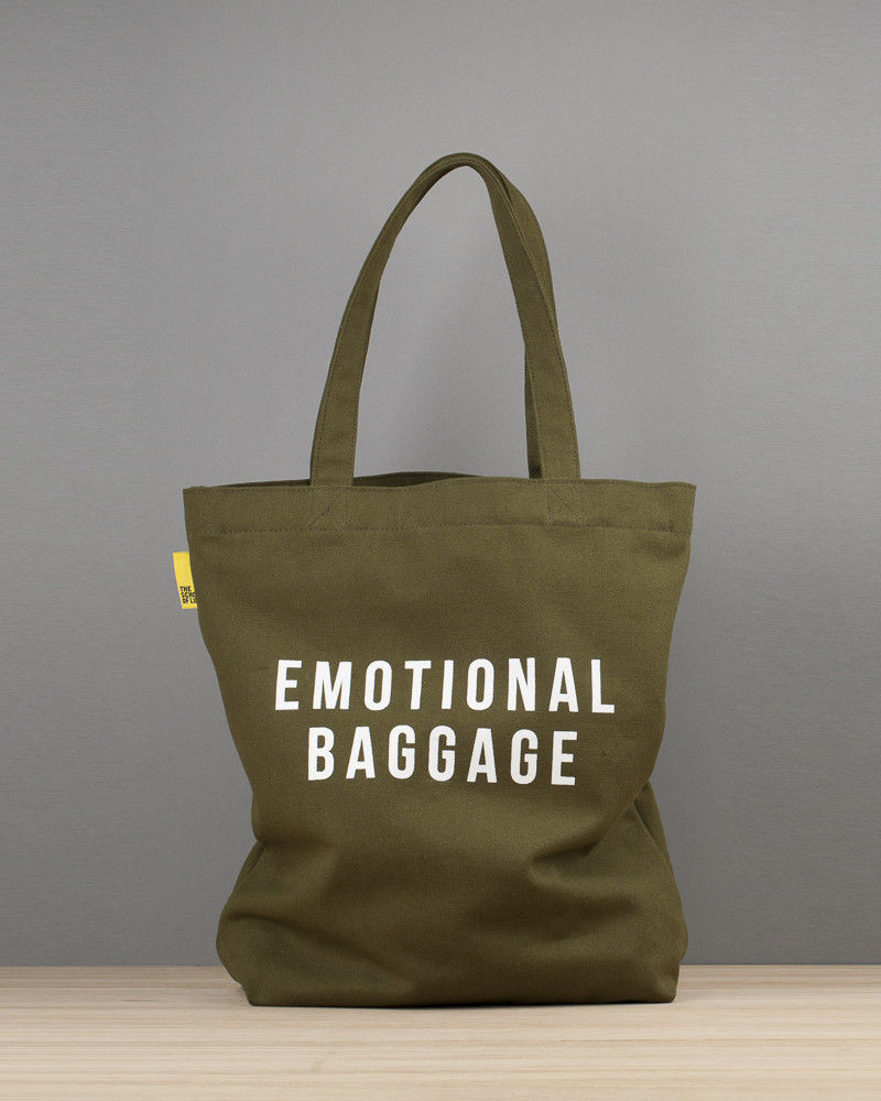 Emotional baggage canvas tote An Artful Life Spogliatoio eclettico Accessori & Decorazioni